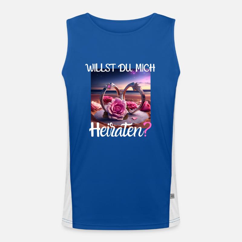 Heiratsantrag für Hochzeit oder Verlobung - Funktionelles Kontrast-Tank Top für Männer 