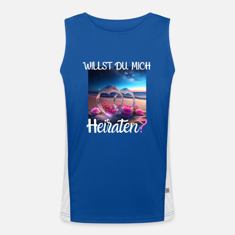 Heiratsantrag für Hochzeit oder Verlobung - Funktionelles Kontrast-Tank Top für Männer 