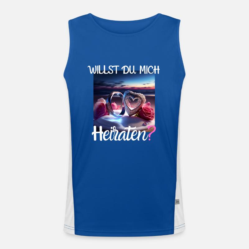 Heiratsantrag für Hochzeit oder Verlobung - Funktionelles Kontrast-Tank Top für Männer 