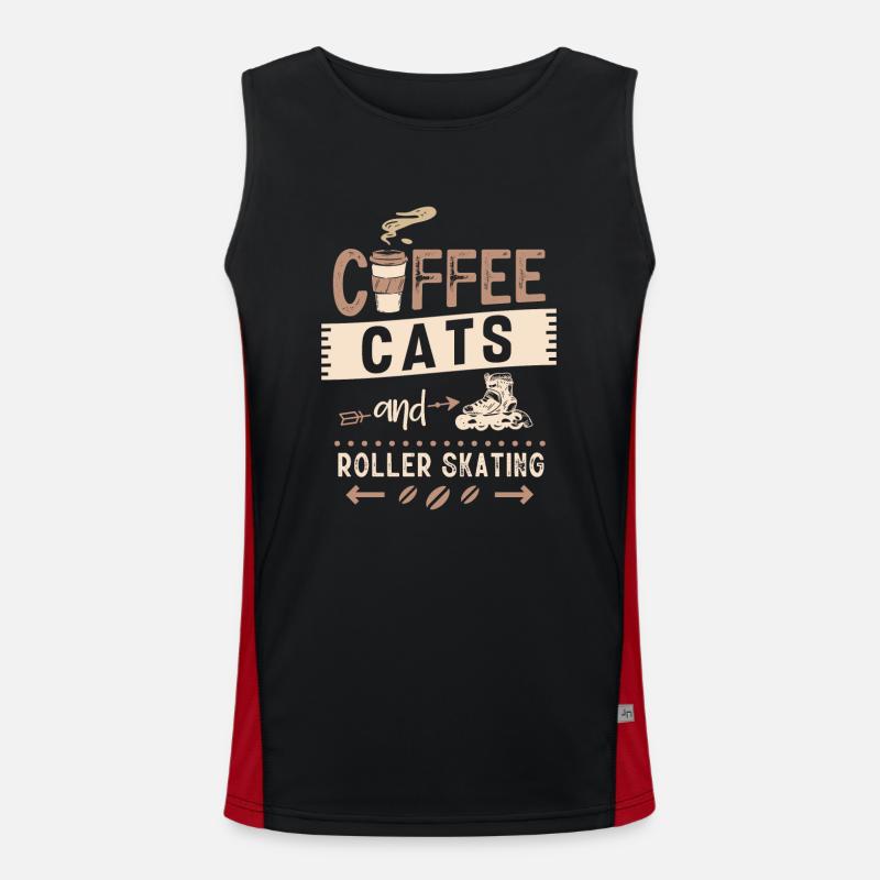 Roller skating, skating, roller skating - Men's Functional Contrast Tank Top  - black/red