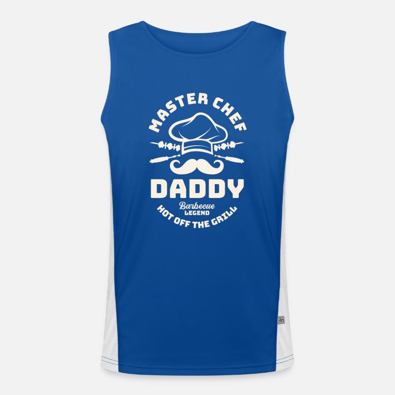 Father´s day - Dad Master Chef Daddy Barbeque Lege Men's Functional Contrast Tank Top 