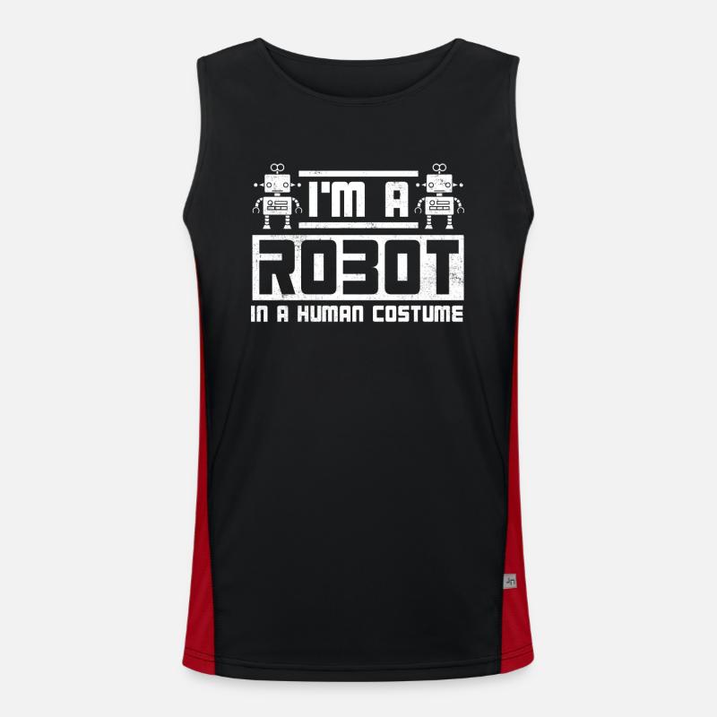Robotics, Robotics Engineer - Men's Functional Contrast Tank Top  - black/red