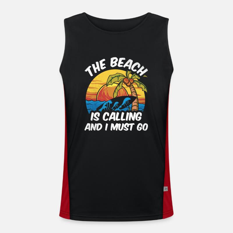 The beach is calling and i must go Funktionelles Kontrast-Tank Top für Männer 