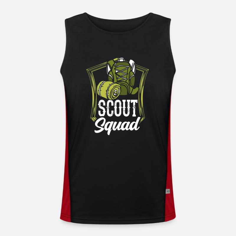 Scout Team Scouting Tent Camp Clan Men's Functional Contrast Tank Top 