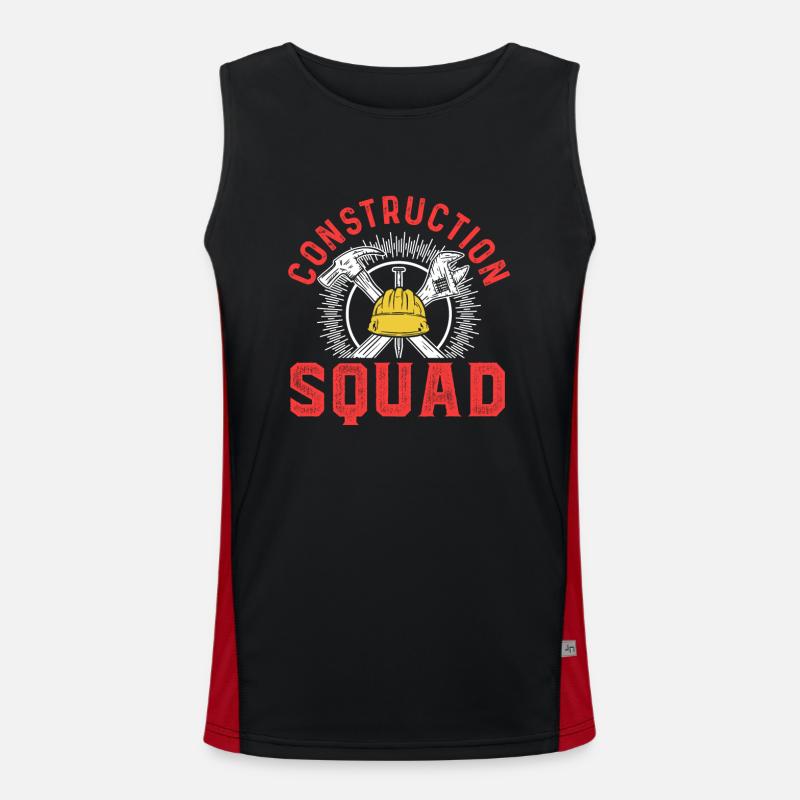 Construction Crew Team Construction Site Teamwork Construction Workers Construction Men's Functional Contrast Tank Top 
