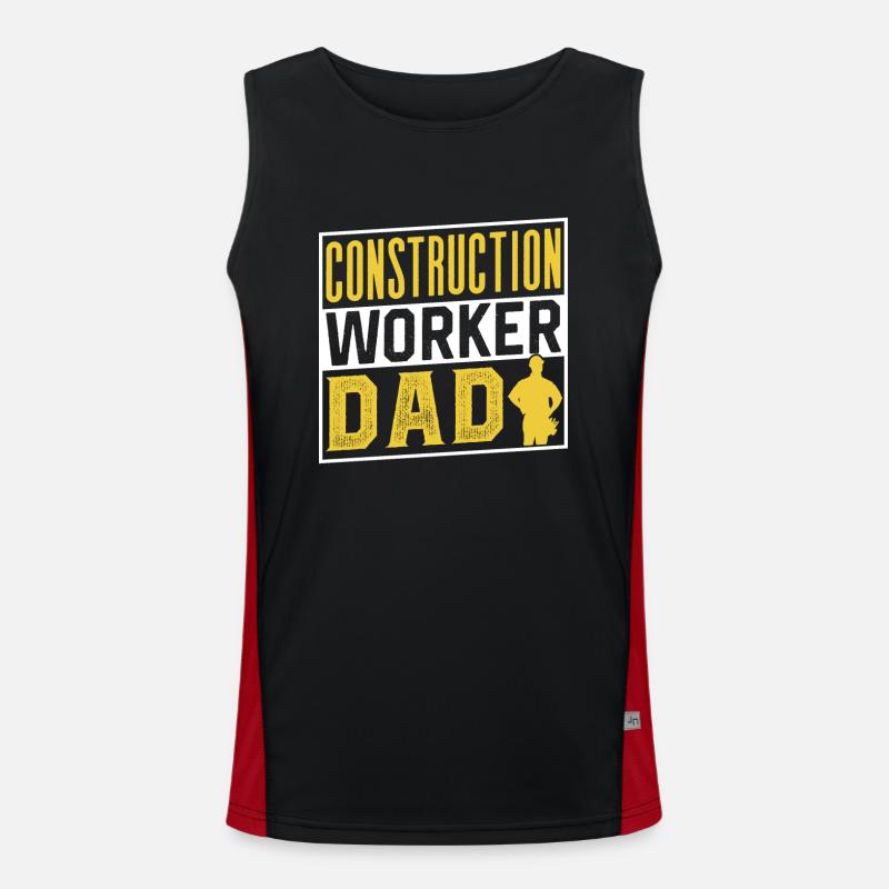 Construction worker father teamwork construction site construction team Men's Functional Contrast Tank Top 