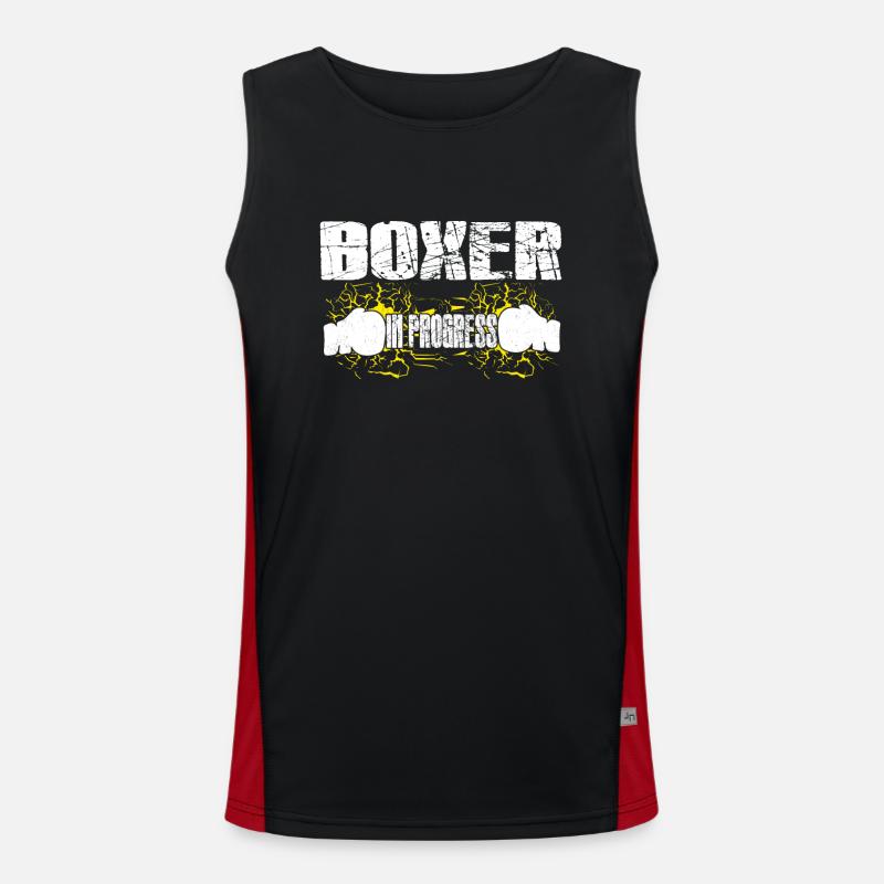 Boxer In Progress Gants de boxe Cool Boxing Cadeau Débardeur respirant contrasté Homme 