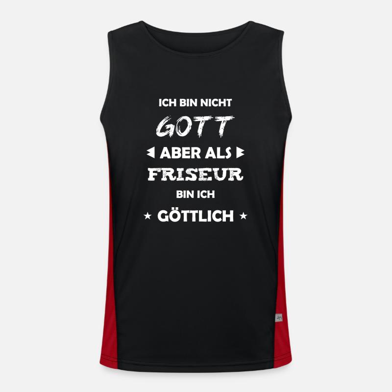 Friseur Geschenk Spruch Funktionelles Kontrast-Tank Top für Männer 