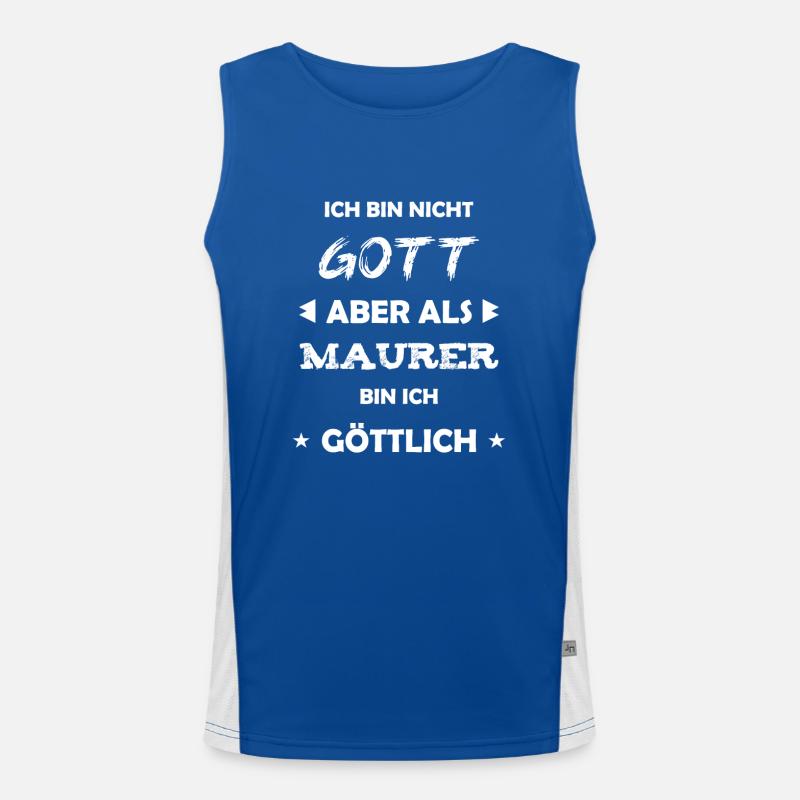 Maurer Geschenk Spruch Funktionelles Kontrast-Tank Top für Männer 