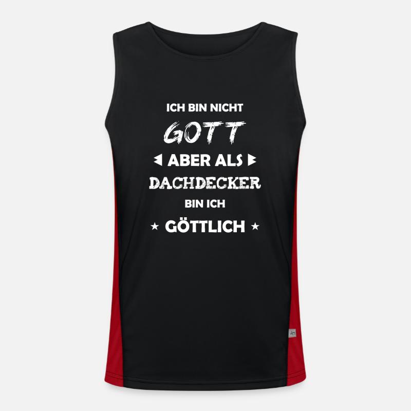 Dachdecker Geschenk Spruch Funktionelles Kontrast-Tank Top für Männer 