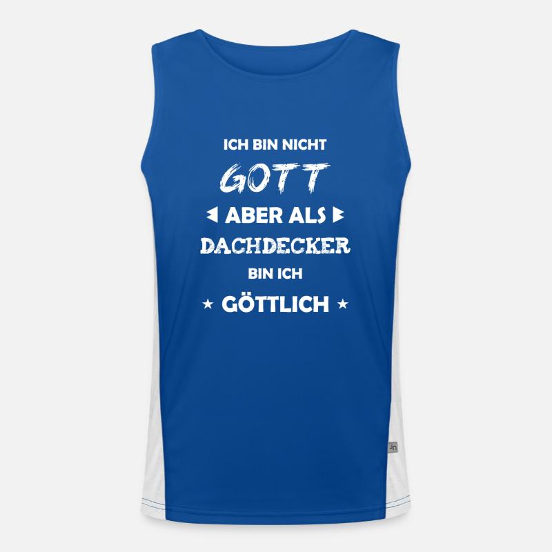 Dachdecker Geschenk Spruch Funktionelles Kontrast-Tank Top für Männer 