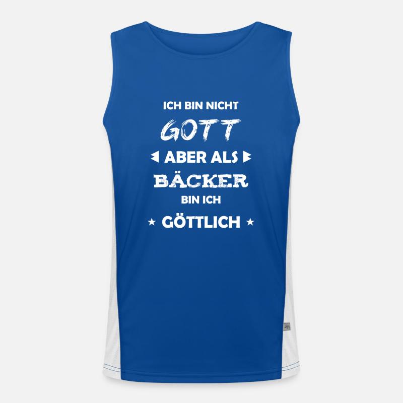 Bäcker Geschenk Spruch Funktionelles Kontrast-Tank Top für Männer 
