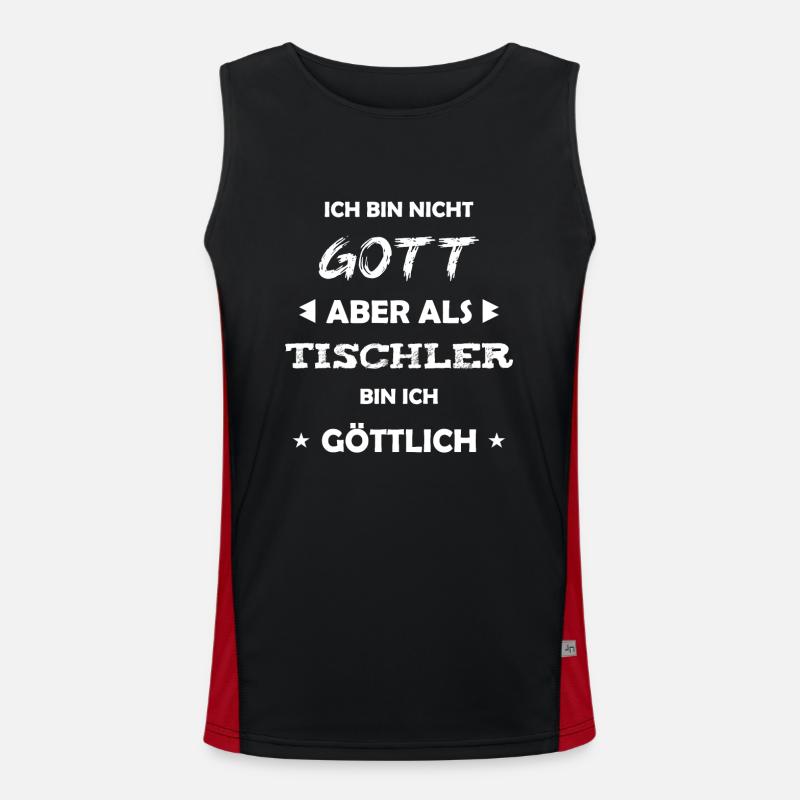 Tischler Geschenk Spruch Funktionelles Kontrast-Tank Top für Männer 