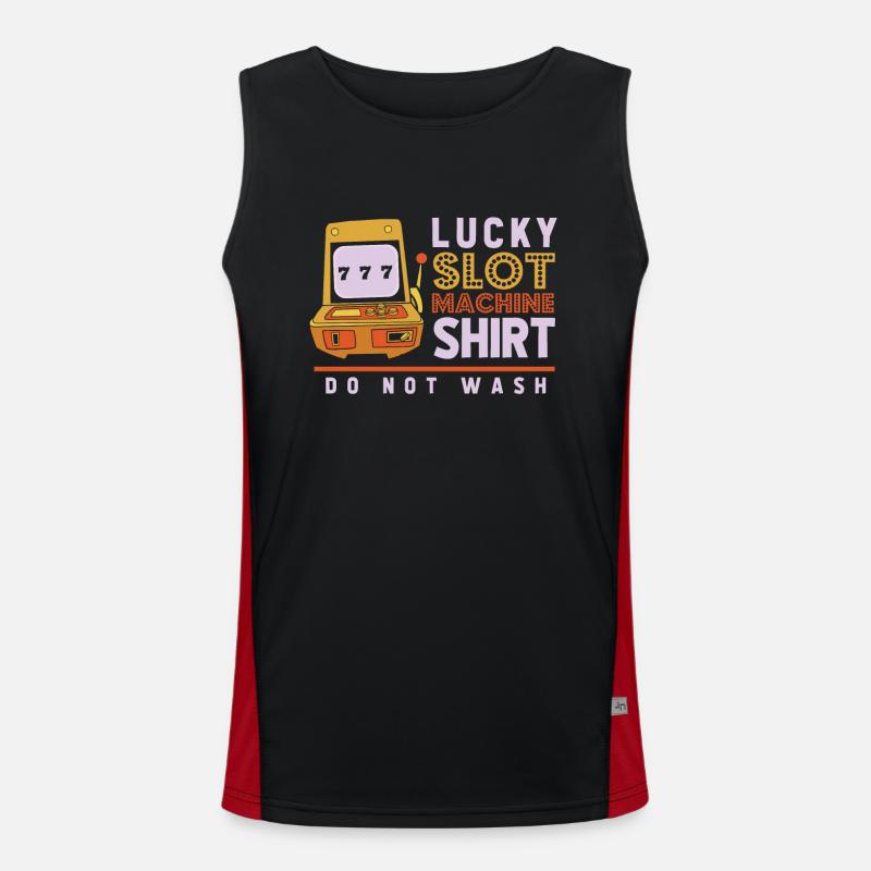 Slot machine, Player, Gambling Men's Functional Contrast Tank Top 