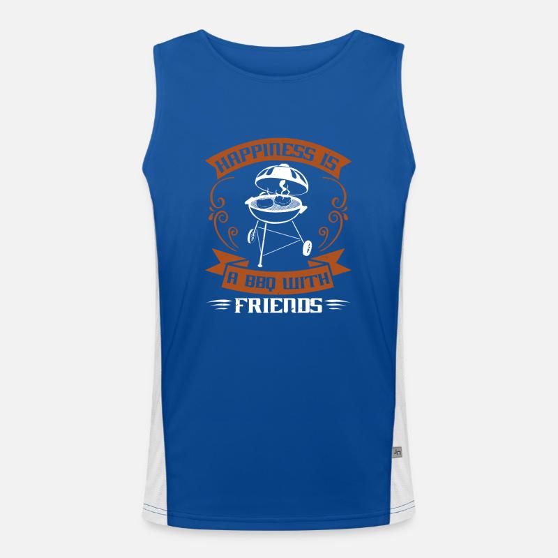 GLÜCK IST EIN BBQ MIT FREUND Funktionelles Kontrast-Tank Top für Männer 