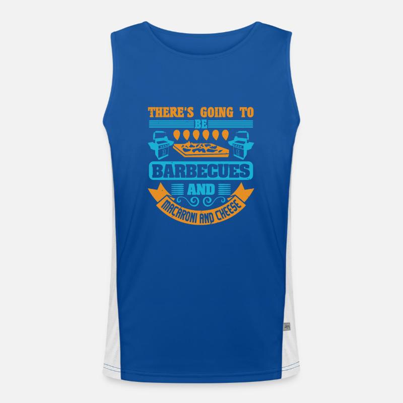 ES WIRD BARBECUE UND MAKKARONI UND Funktionelles Kontrast-Tank Top für Männer 