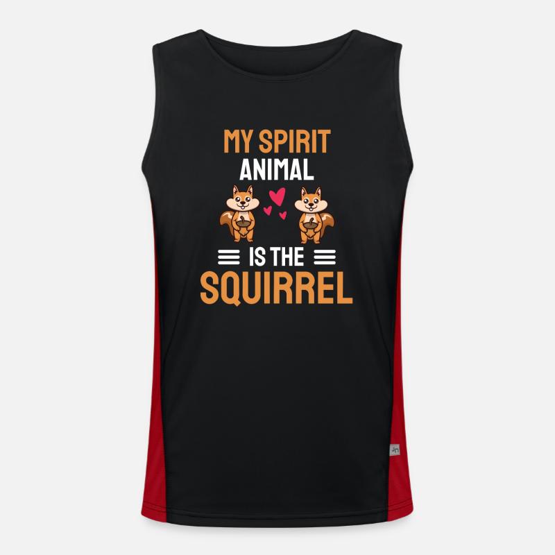 Wald Tier Nagetier Geschenk Lustiges Eichhörnchen Funktionelles Kontrast-Tank Top für Männer 