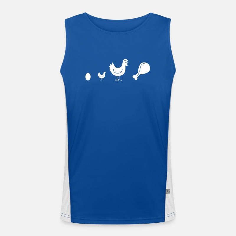 Fried chicken evolution Men's Functional Contrast Tank Top 