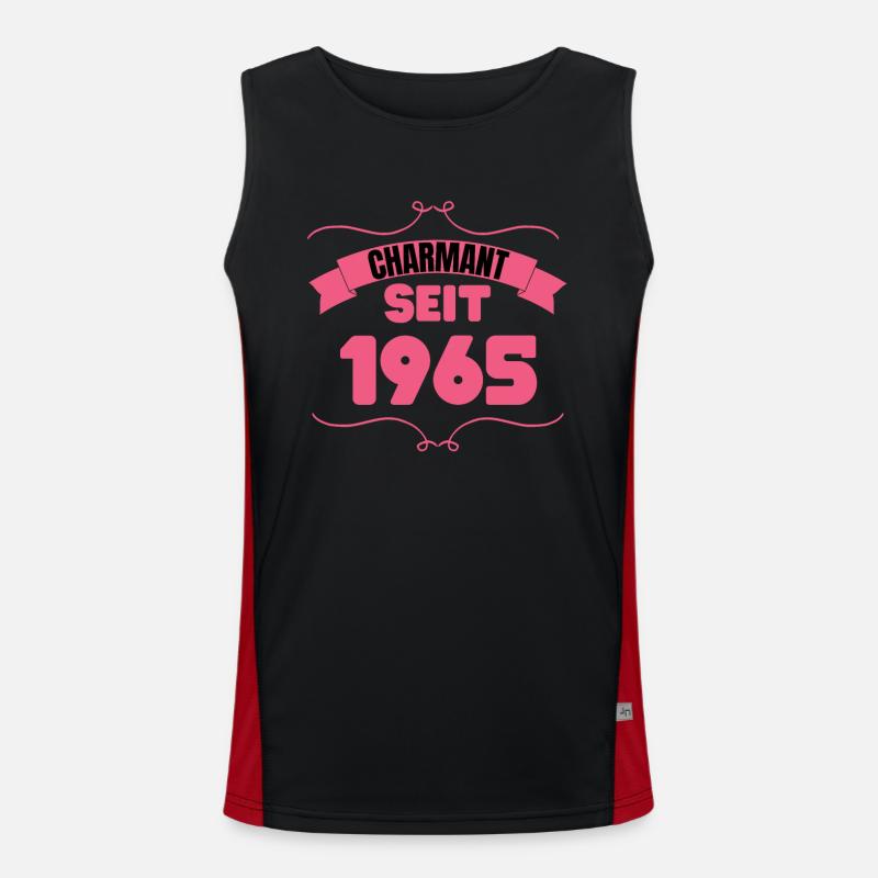 Charmant seit 1965 Geburtstagsfeier 58. Geburtstag Funktionelles Kontrast-Tank Top für Männer 