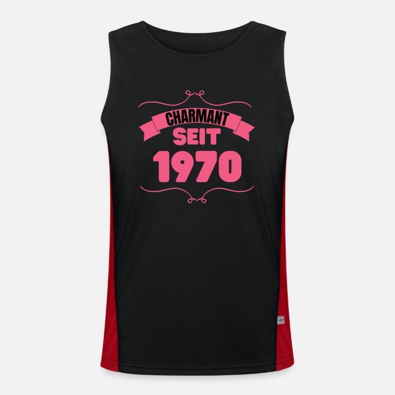 Charmant seit 1970 Geburtstagsfeier 53. Geburtstag Funktionelles Kontrast-Tank Top für Männer 