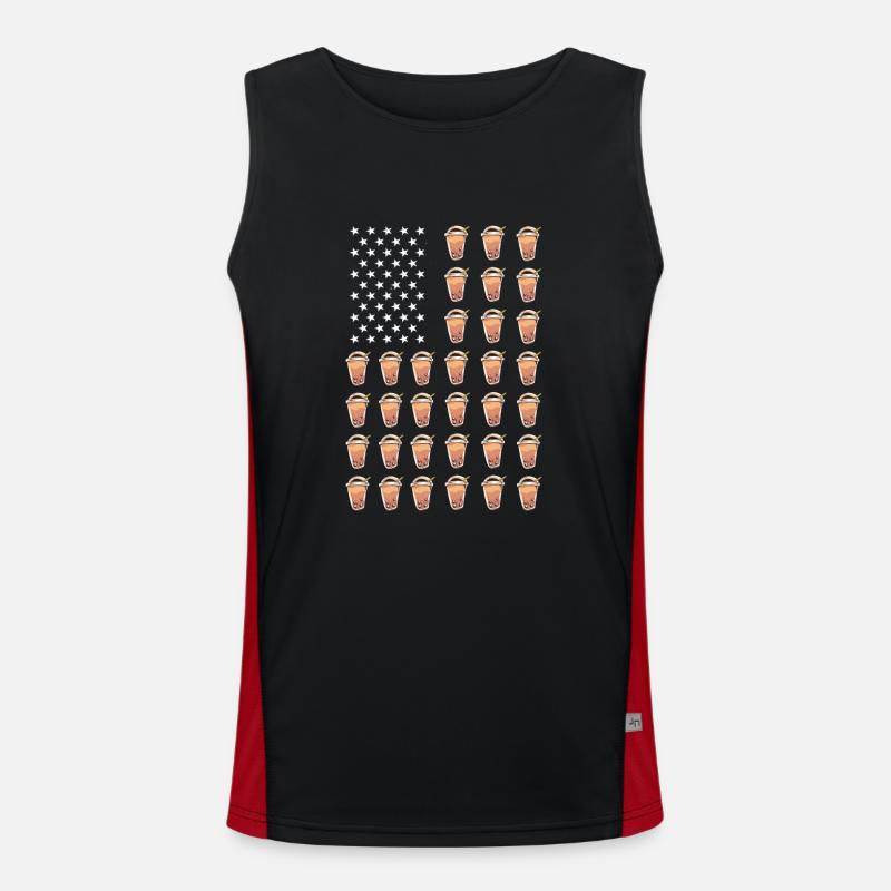 Bubble Tea USA Drapeau Débardeur respirant contrasté Homme 