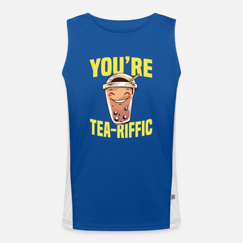 Sweet Bubble Tea Word Game Men's Functional Contrast Tank Top 