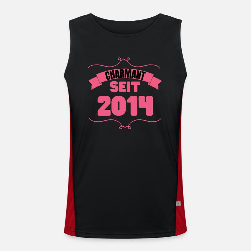 Charmant seit 2014 Geburtstagsfeier 9. Geburtstag Funktionelles Kontrast-Tank Top für Männer 