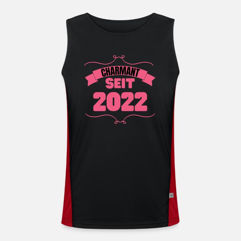 Charmant seit 2022 Geburtstagsfeier 1. Geburtstag Funktionelles Kontrast-Tank Top für Männer 