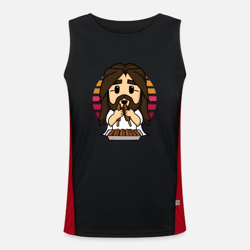 Jesus loves Corndogs Men's Functional Contrast Tank Top 