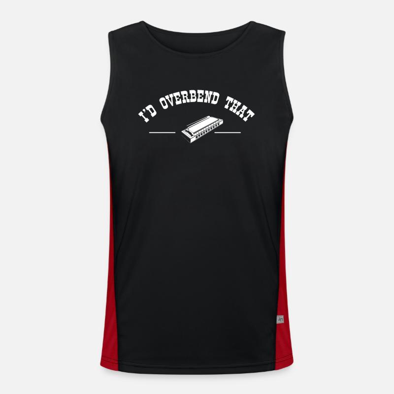Harmonica player, Harmonica music - Men's Functional Contrast Tank Top  - black/red