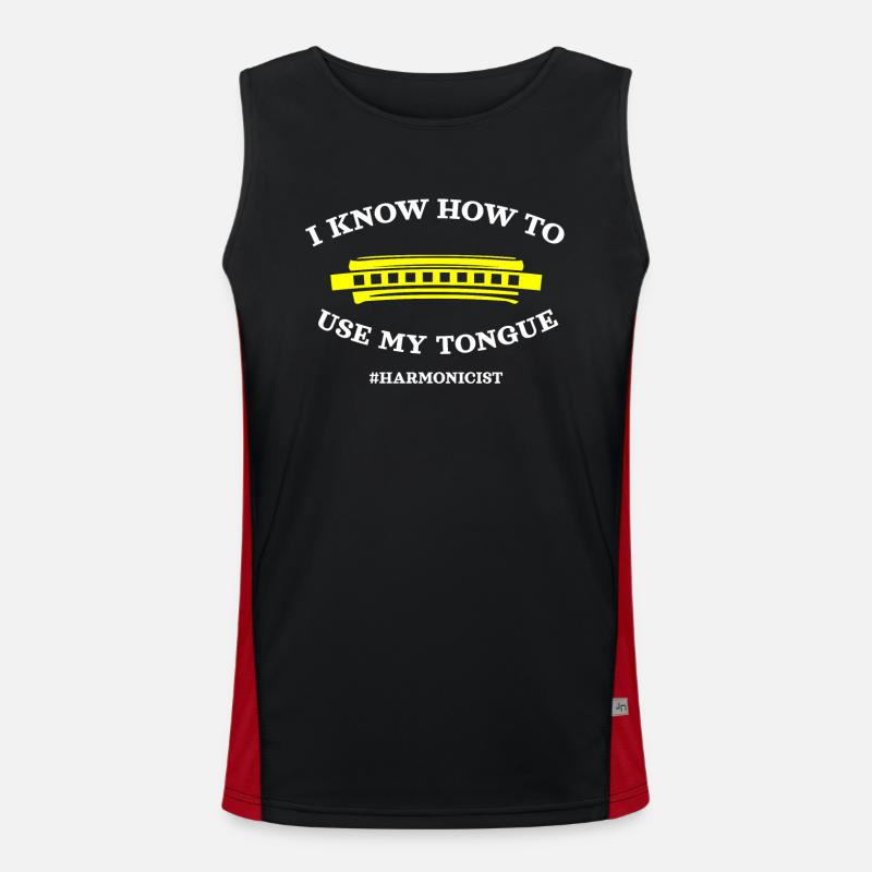 Harmonica player, Harmonica music Men's Functional Contrast Tank Top 