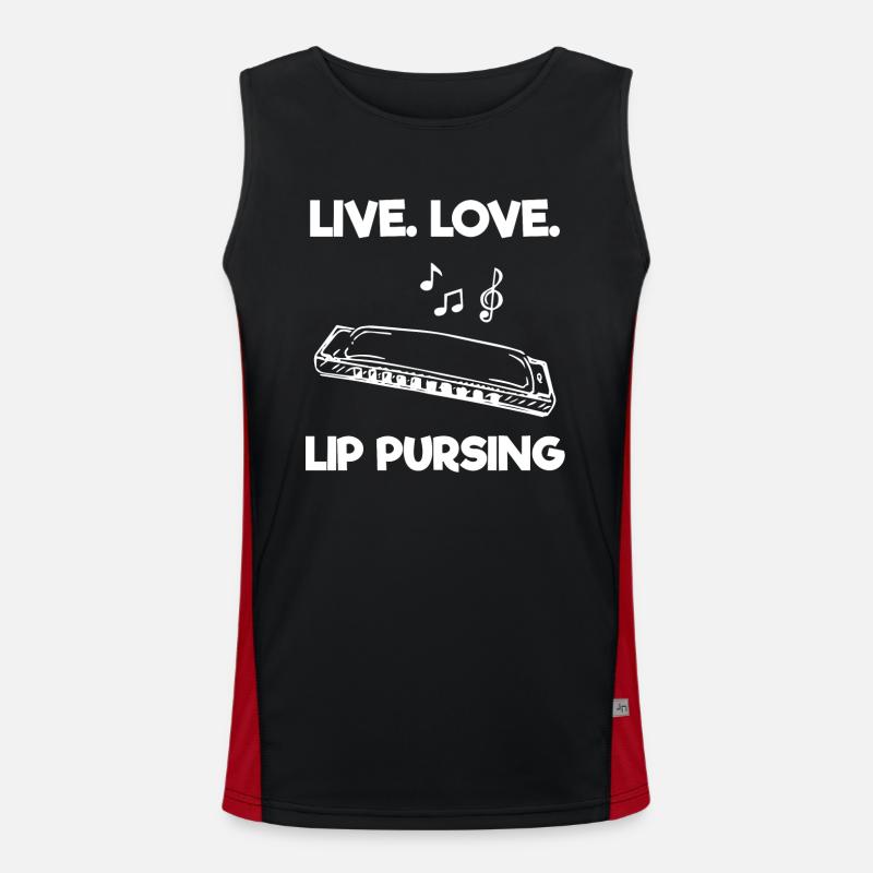 Harmonica player, Harmonica music Men's Functional Contrast Tank Top 