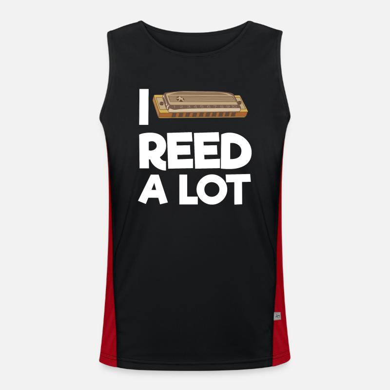 Harmonica player, Harmonica music Men's Functional Contrast Tank Top 