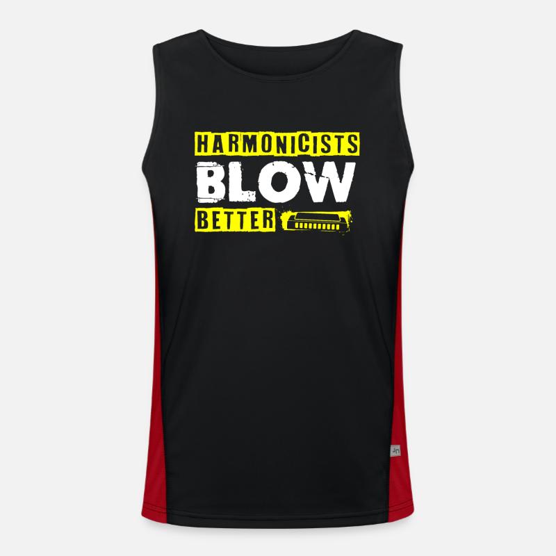 Harmonica player, Harmonica music Men's Functional Contrast Tank Top 
