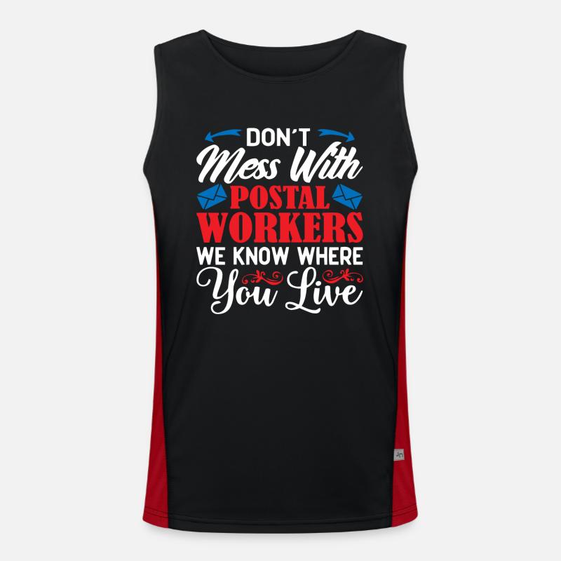 Postangestellter, Postangestellter, Postbote Funktionelles Kontrast-Tank Top für Männer 