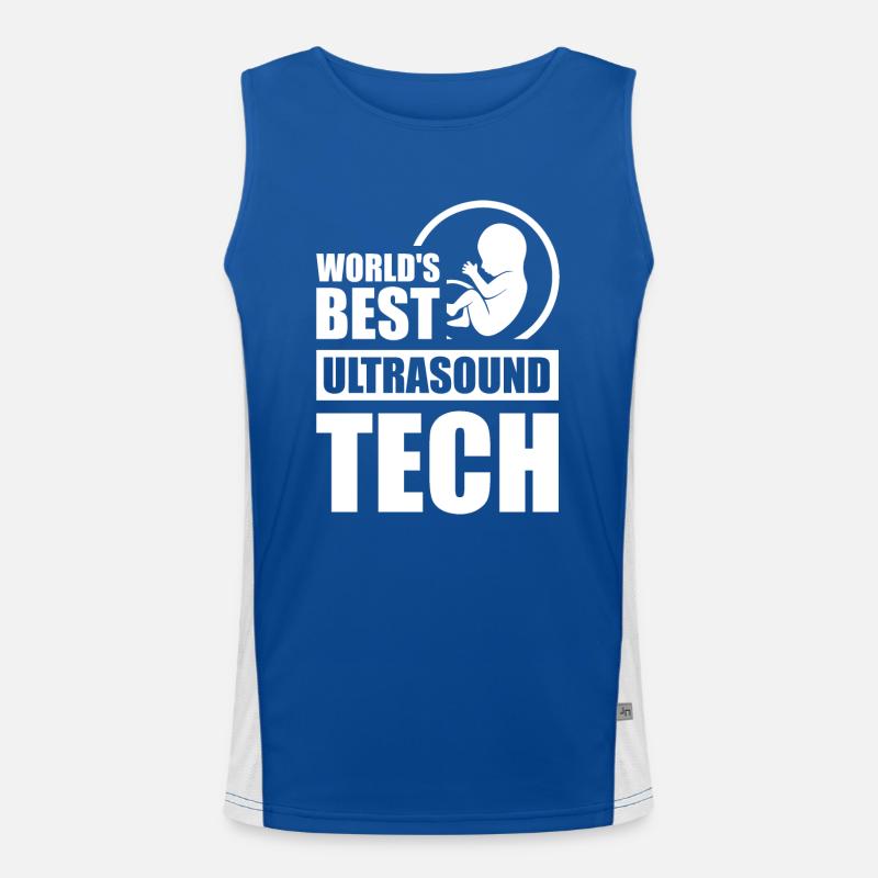 World's Best Ultrasound Tech Men's Functional Contrast Tank Top 