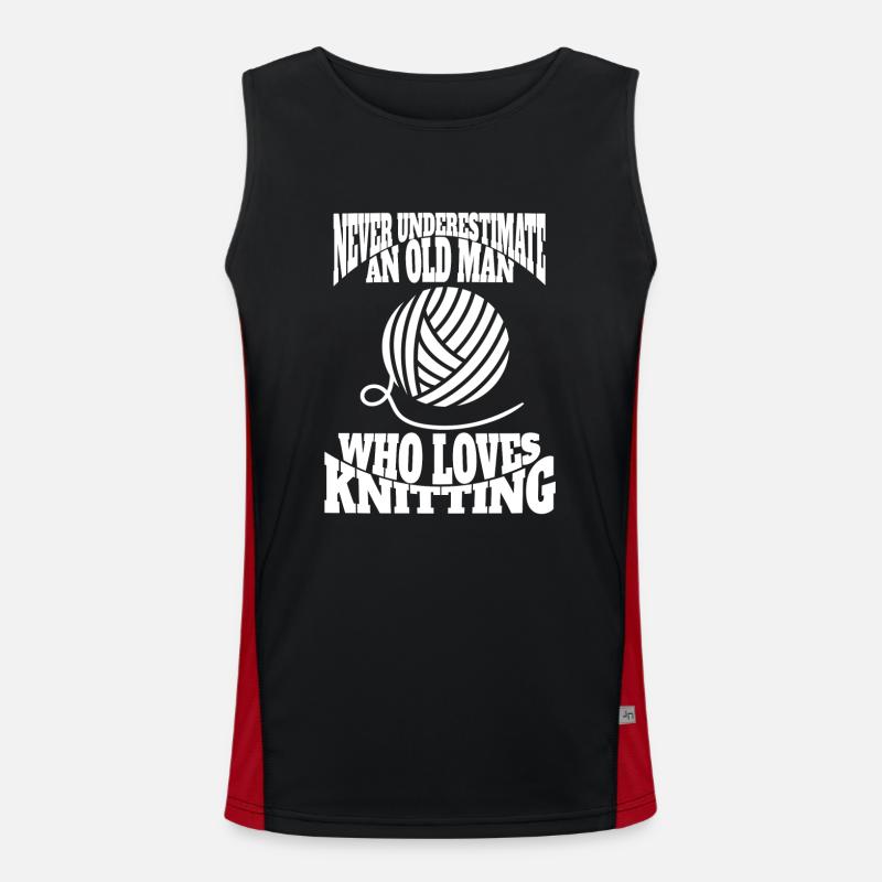 Stricken Häkeln Schneider Schneiderin Strickerin Funktionelles Kontrast-Tank Top für Männer 