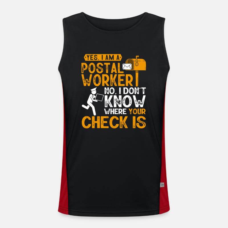 Post worker, post man Men's Functional Contrast Tank Top 