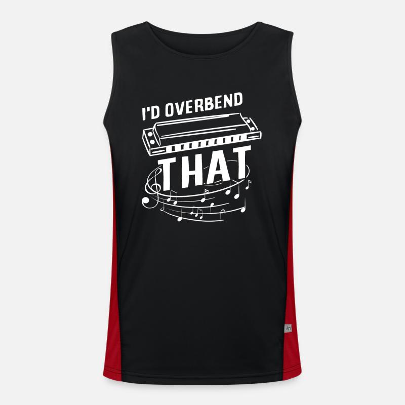 Harmonica player, Unny harmonica - Men's Functional Contrast Tank Top  - black/red