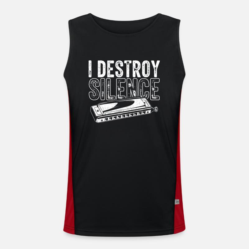 Harmonica player, Unny harmonica - Men's Functional Contrast Tank Top - black/red