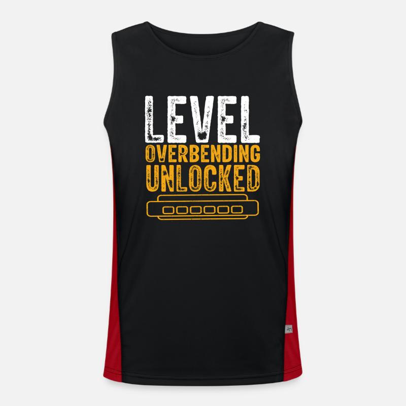 Harmonica player, Unny harmonica Men's Functional Contrast Tank Top 