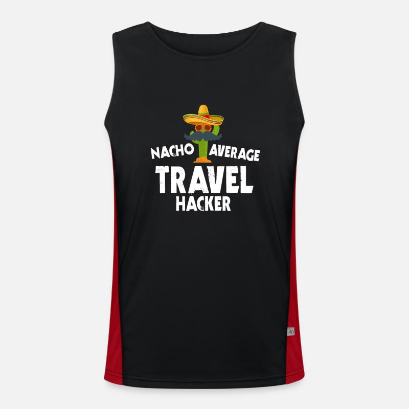 Nacho Average Travel Hacker - Men's Functional Contrast Tank Top  - black/red
