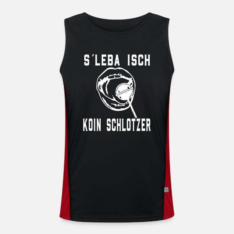 Schwäbisch Leba isch Koin Schlotzer Funktionelles Kontrast-Tank Top für Männer 