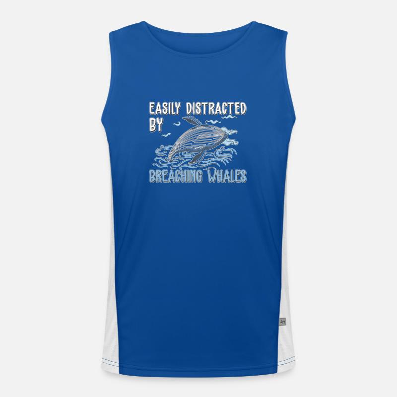 Whale watching distracted by immersion Men's Functional Contrast Tank Top 