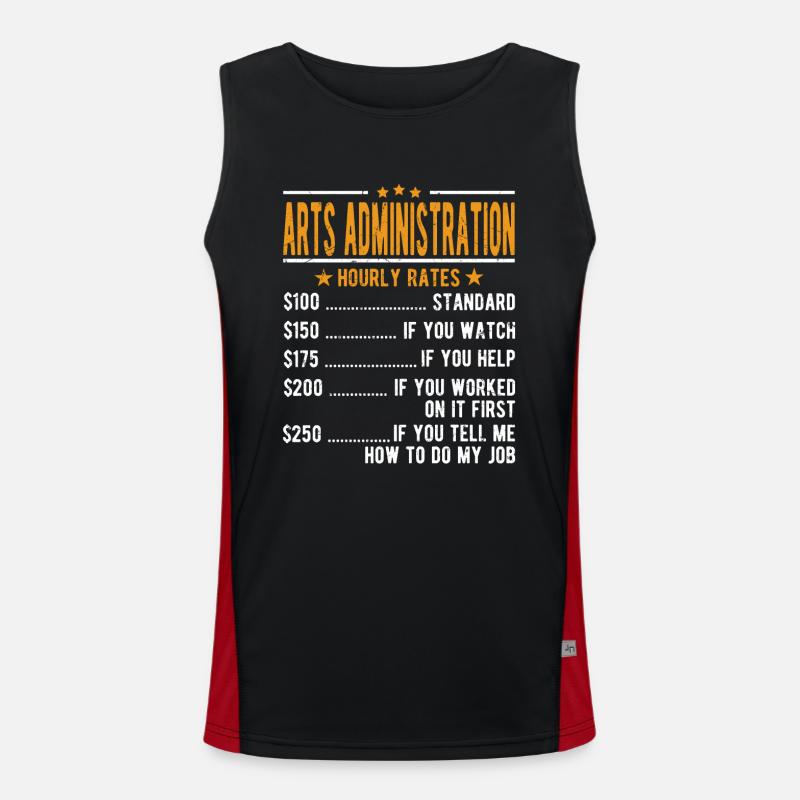 Art Administration Hourly wage - Men's Functional Contrast Tank Top  - black/red