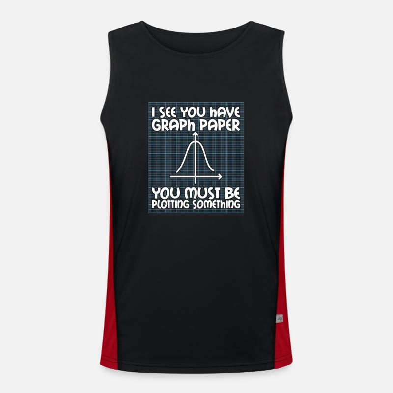 I See You Have Graph Paper Math Teacher School Men's Functional Contrast Tank Top 