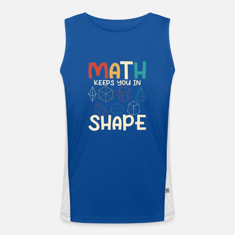Math Keeps You In Shape Math Teacher Education Men's Functional Contrast Tank Top 