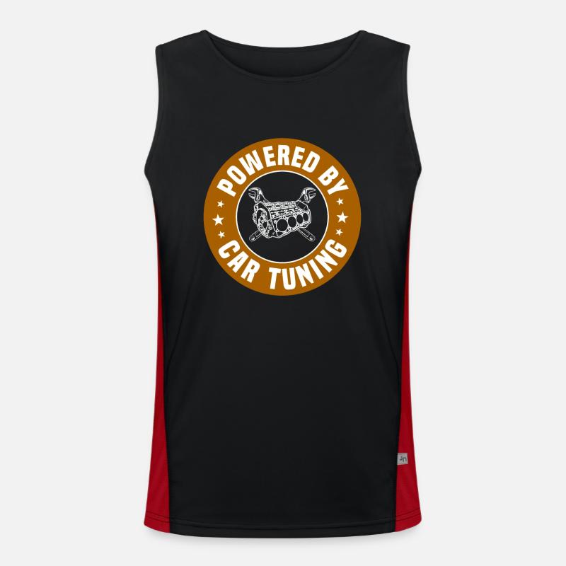 Powered By Autotuning - Men's Functional Contrast Tank Top - black/red