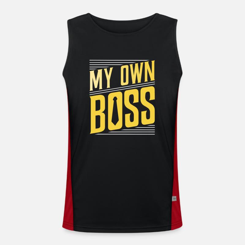 Mein Eigener Chef Freelancer Selbstständig Funktionelles Kontrast-Tank Top für Männer 