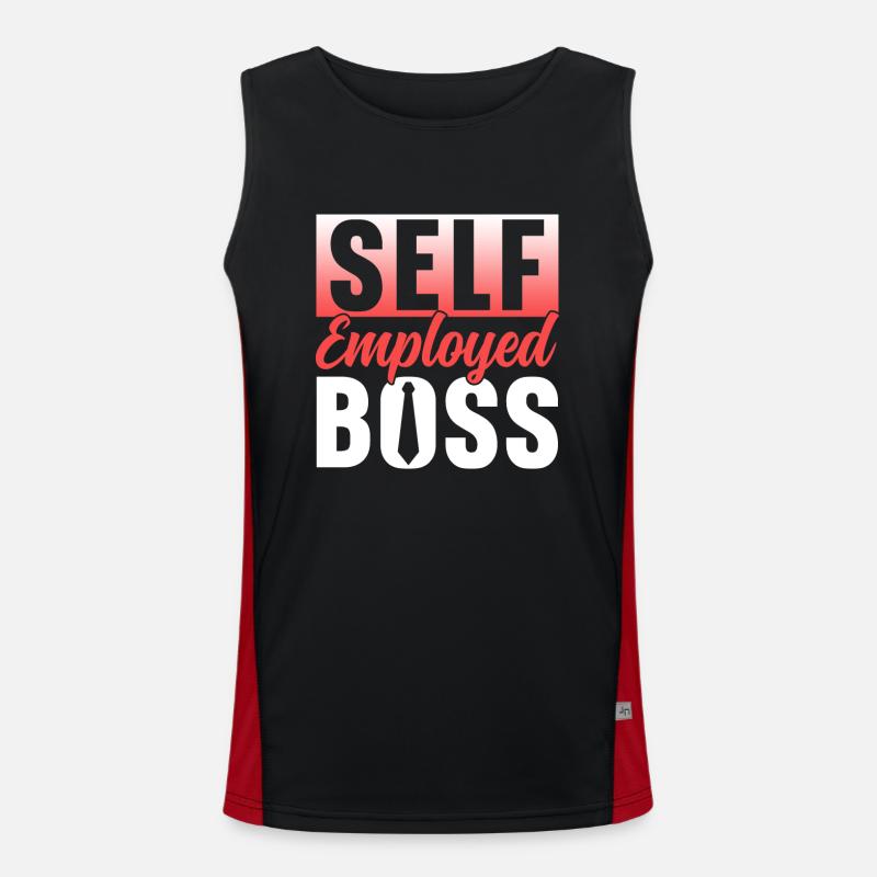 Self-employed boss Freelancer Self-employed - Men's Functional Contrast Tank Top  - black/red